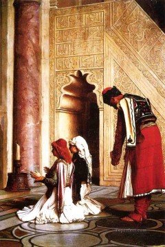  Greeks Painting - Young Greeks at the Mosque Jean Leon Gerome